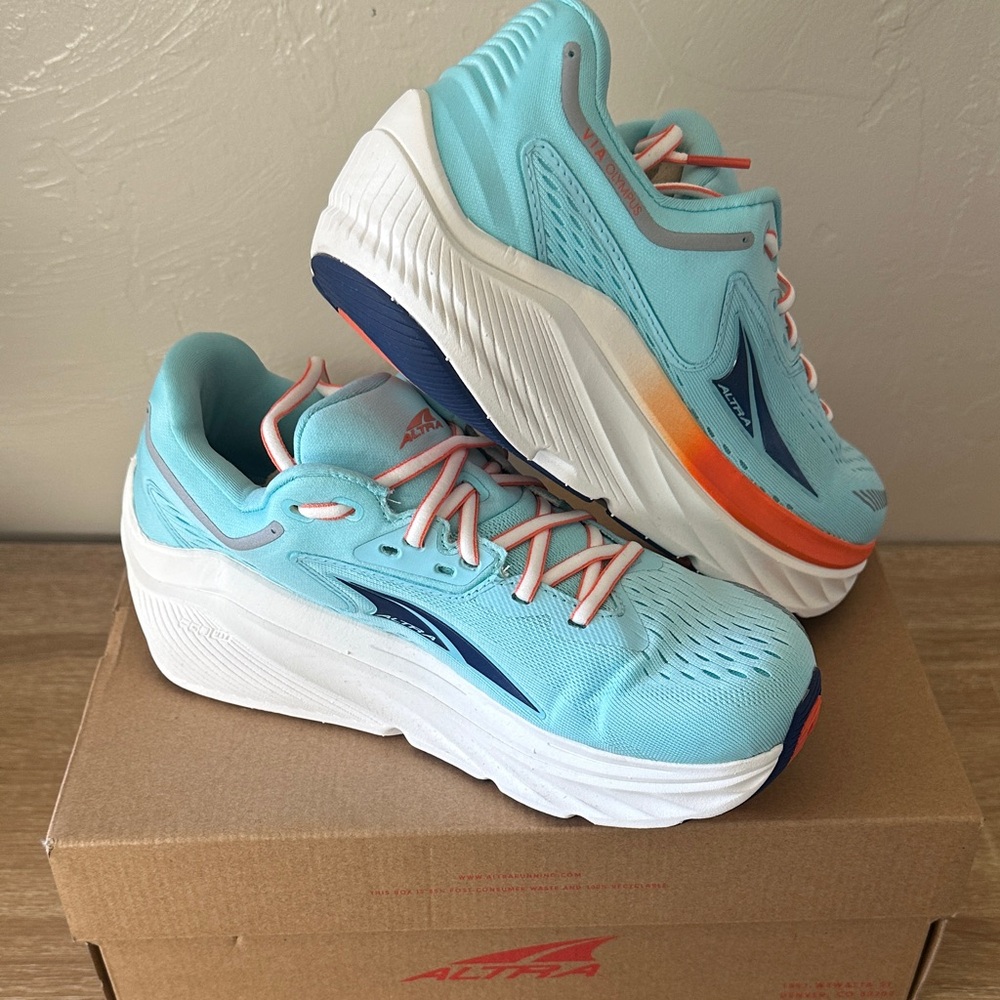 Altra Aqua and White Athletic Shoes